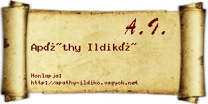 Apáthy Ildikó névjegykártya