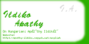ildiko apathy business card
